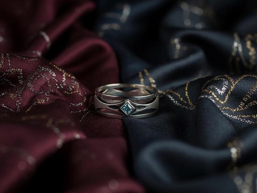 Mysterious and enchanting, this gothic silver ring is handcrafted with delicate detailing and a gemstone that adds a striking contrast to its intricate design.
A dramatic sterling silver ring with a central square blue gem, surrounded by carved details reminiscent of gothic architecture. Ideal for wearers seeking distinctive jewelry that stands apart from classic designs. (etsy image id: 7283442213)