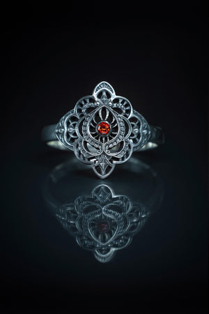 Vintage Sterling Silver Monogram Ring: Handmade Gothic Medieval Jewelry (etsy image id: 7500559809)