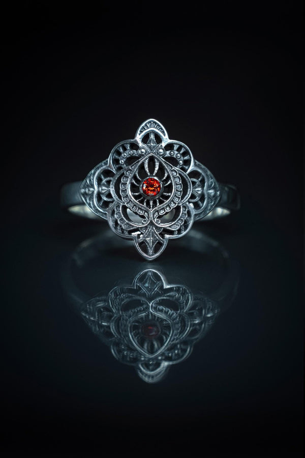 Vintage Sterling Silver Monogram Ring: Handmade Gothic Medieval Jewelry (etsy image id: 7500559809)