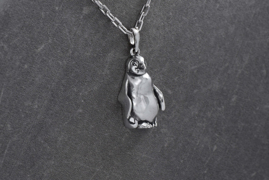 Sterling Silver Penguin Pendant, Loneliness totem, Nihilist talisman, Handmade Animal Necklace, Penguin Jewelry Gift, Cute Wildlife Charm (etsy image id: 7702525773)