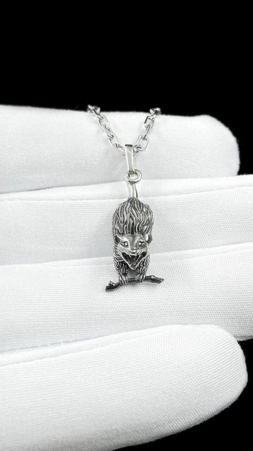 Sterling Silver Opossum Pendant, Handmade Animal Jewelry (etsy image id: 7855208810)