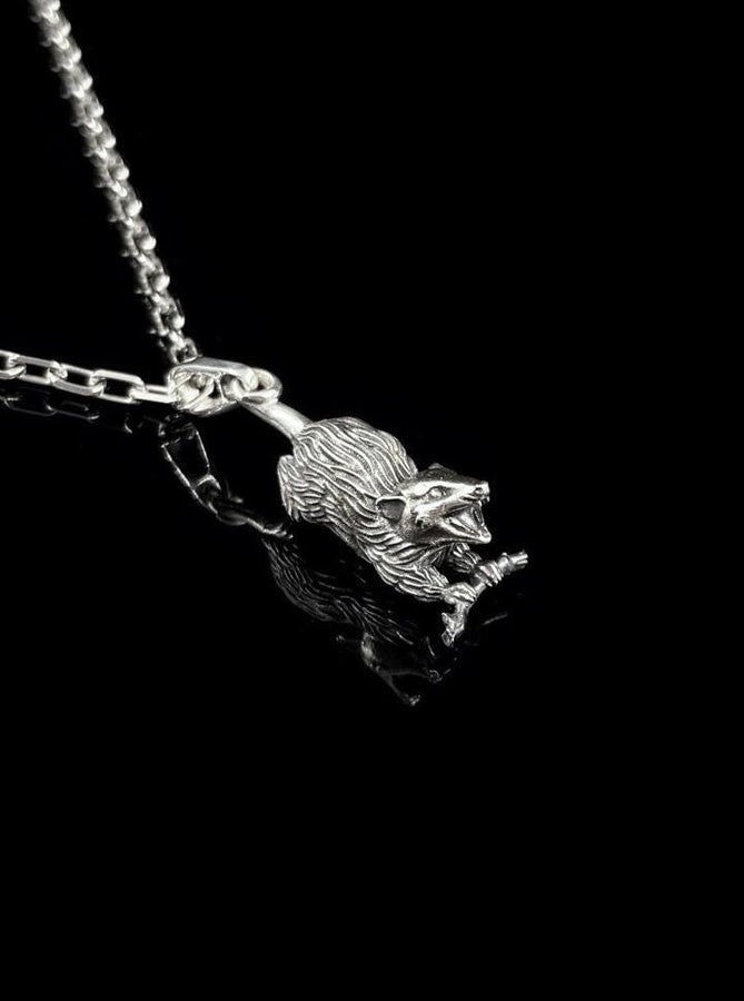 Sterling Silver Opossum Pendant, Handmade Animal Jewelry (etsy image id: 7855208810)