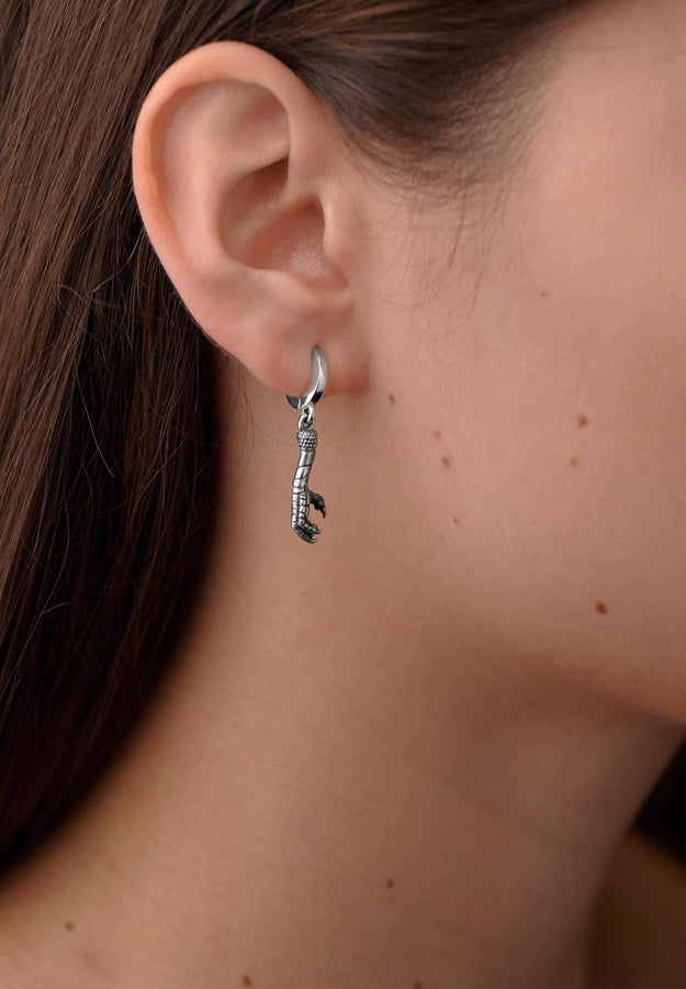 Sterling Silver Bird Claw Earrings, Gothic Earrings, Raven Talon Jewelry, Unique Silver Dangle Earrings, Animal Totem Gift, 925 Silver (etsy image id: 6941813984)