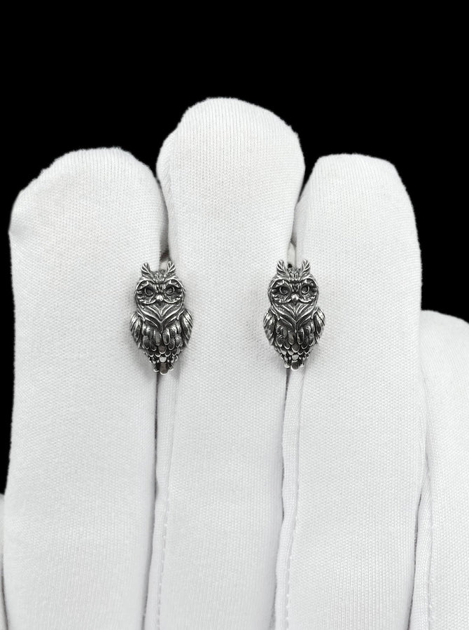 These sterling silver owl stud earrings embody quiet wisdom and natural elegance, crafted with intricate feather detailing that brings each tiny owl to life. Designed for those who feel connected to nature and symbolism, they offer a subtle yet meaningful statement you can wear every day. (etsy image id: 8029379729)
