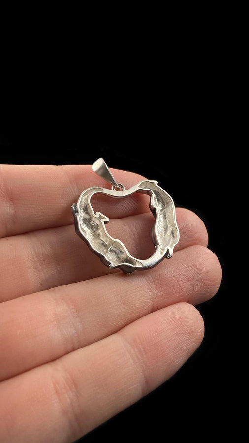 Sterling Silver Otter Heart Pendant – Otter Couple Necklace, Animal Totem Jewelry, Otter Lovers Gift, 925 Silver Handmade Pendant (etsy image id: 7339805334)