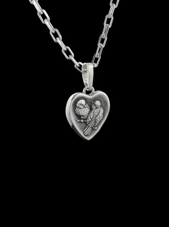 titmouse jewelry, bird lover gift, heart bird charm, silver bird charm, love bird pendant, romantic jewelry, gift for her, anniversary gift, nature jewelry, dainty silver, layering chain, sentimental gift, songbird charm (etsy image id: 7963550531)