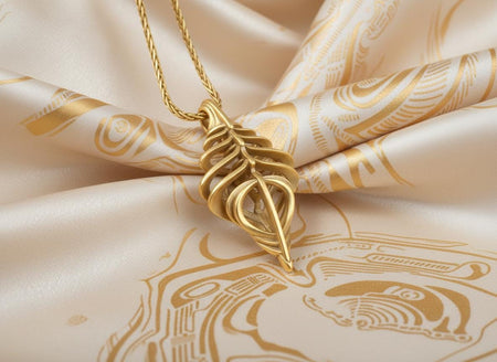 Biomechanical Spine Pendant, Alien Ribcage Necklace, Silver Skeleton Leaf Charm, Dark Sci Fi Jewelry, Organic Gothic Amulet, Gold Plating