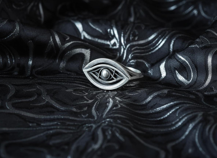 A profound avant-garde statement piece designed for alternative, gothic, and techwear fashion.