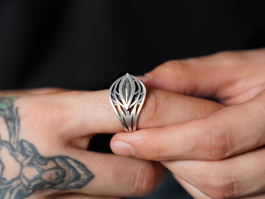 A profound avant-garde statement piece perfect for techwear, gothic, and alternative styles.