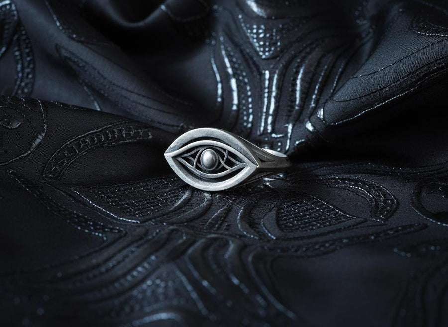 A profound avant-garde statement piece designed for alternative, gothic, and techwear fashion.
