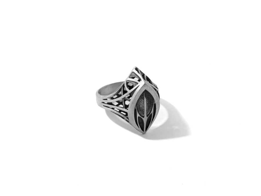 Handcrafted from solid 925 Sterling Silver with a deep oxidized finish to highlight the textured core.